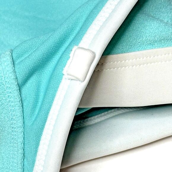 Kona Sol Turquoise Terry Textured Bandeau Binding Bikini Top Size X (14W) NEW! - Picture 4 of 12
